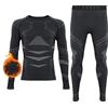 KADVA STREIF Completo Intimo Termico da Uomo Colore Grigio Scuro Taglia M/L Intimo Invernale Regola la Temperatura Durante l'attività Fisica Traspira e allontana l'umidità