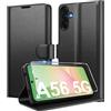 Eirltiy Cover per Samsung Galaxy A56 5G Portafoglio Pelle PU Premium, Custodia Scomparti Carte Antiurto Protettiva Case con 1 Vetro Temperato, Nero