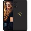Kaywzo Cover per OPPO A74 5G/A54 5G,Custodia in Silicone TPU Liscio di Morbido con Modello Cardiaco,Design Minimalista,Ultrasottile Donna Antiurto Case Cover,Nero