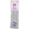 Daiso Sanrio Kuromi - Fascia per capelli ricamata in tessuto pile da donna, 18 x 6,6 cm, 1 pezzo (grigio)