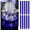 ELNX 10 Ciocche di Extension Capelli Blu | 22 Extension Clip-In | Capelli Lisci e Sintetici Colorati Clip-In per Ragazze, Bambini, Donne, Uso Quotidiano, Feste, Natale (Blu)