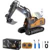 VEVOR Escavatore Giocattolo Telecomandato, 11 Canali, Escavatore Telecomandato in Scala 1:20, Escavatore RC con Luci e Suoni, Veicoli da Costruzione Completamente Funzionali per Bambini, 2 Batterie