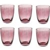 ROSE & TULIPANI Prismia Bicchiere Acqua Set 6 Pezzi 310ml Rosa Pasta di Vetro