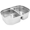 Linkidea contenitore interno per lunch box elettrico in acciaio inox 304, vassoio rimovibile riutilizzabile a 2 scomparti, compatibile con SOHIDA 1,5 L e 1,2 L, riutilizzabile (Argento)