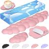 JIKIOU Poggiapolsi per tastiera in pelle con nuvola, poggiapolsi con base antiscivolo in PU, comodo poggiapolsi in memory foam per computer, laptop, Mac, gaming, ufficio e sollievo dal dolore, rosa