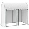 Outsunny Serra da Giardino per Orto con 2 Porte Avvolgibili, in Acciaio e Copertura in PE Anti-Raggi UV, 2x1x1.78m, Bianco|Aosom Italy