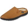 Isotoner Vincent Hoodback - Pantofole da uomo, in memory foam, con infusione di gel, in microcamoscio, ecologiche e riciclate, Cognac, 9.5-10.5