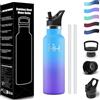 Mulbijeo Borraccia Termica 750 ML, 18/8 Acciaio Inox, Bottiglia Termica, Sottovuoto a Doppia Parete, Borracce Termiche, Senza BPA, Borraccia con Cannuccia, Termos per Palestra, Sport, Bici