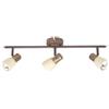 Brilliant, Sistema di faretti da soffitto a 3 luci, metallo, champagne