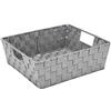 Simplify Grande Cestino portaoggetti in Lurex a Righe in Grigio/Argento Borse, scaffale