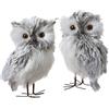 Kurt S. Adler Kurt Adler - Set di 2 gufi in pelo, 15 cm, colore: Grigio