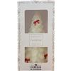 Cereria Di Giorgio - Candela Laccata a forma di Albero di Natale con Candy Canes e Fiocchi Rossi - Colore Panna - Altezza 19 cm - Artigianale - Idea Regalo Natale