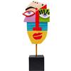 Kare Design Oggetto Decorativo Abstract Face Multicolour, Multicolore, Faccia Astratta, Stile Espressionistico, Stile Pop, Decorazione Sala, Decorazione Scaffale Individuale, Creatività, 52 cm