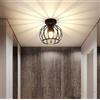 Goeco Plafoniera Industriale, Vintage Lampada da Soffitto E27 in Gabbia Metallo, Retrò Paralume da Soffitto Lampadario Soffitto per Corridoio, Balcone e Sale da Pranzo, Ø 20cm, Nero