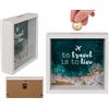 Out of the blue Portafoglio in legno, to travel is to live, con cornice, circa 20 x 20 cm, bianco