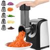 COOCHEER Affettaverdure elettrico, Professionale Taglia Verdure Elettrico in acciaio inox 150W Tritatutto Multifunzione con 5 tamburi di taglio per frutta, verdura e formaggio