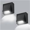 Comely 2 Pezzi Applique da Parete Esterno LED, Nero Lampada da Parete LED Interno Moderno, 5W COB Lampade da Esterno Quadrata in Alluminio IP65 Impermeabile per Giardino, Patio, Garage