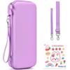 Younik Switch 2 Custodia Compatibile con NS Switch 2 (2025), Custodia con 19 Slot per Schede di Gioco, Accessori per Switch 2 Tracolla, Cinturino da Polso e Adesivi (Viola)