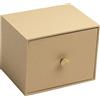 EXACOMPTA - Rif. 78602E - Scatola per foto con cassetto Office By Me con 4 divisori per schede A6 o foto, 11 x 15 cm o 10 x 15 cm, rivestita in carta effetto tessile beige