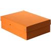 FALKEN PureBox Original Pastello, Made in Germany. 100 mm di altezza, DIN A4, arancione, scatola con coperchio in cartone robusto, confezione regalo vegana, scatola multiuso