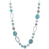 BULINLIN Collana lunga in argento con perline per le donne, collana a catena fatta a mano con perline di cristallo per gioielli di moda regali, Resina Perla Cristallo