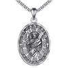 YFN Collana con ciondolo a forma di sacro patrono, in argento Sterling con amuleto, per uomo e donna, Damen, Argento sterling, Nessuna pietra preziosa