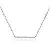 Namana Collana a Barre per Donne. Collana in Argento Placcato Oro Rosa 18 Carati o Argento Pregiato con Zirconi su una Catena con Pietre Incastonate. Con Confezione Regalo (Argento, Placcato argento)