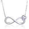 Qings Collana Infinito con Giugno Alessandrite Pietra di Nascita Argento 925 Ciondolo Simbolo dell'infinito con Zirconi a Cuore Compleanno San Valentino Natale Gioielli Regali per Donne Ragazze