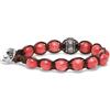 VLNET | Bracciale originale Tibetano con ruota della preghiera in argento e pietre naturali | Unisex Taglia Unica | Benedetto dai Monaci Tibetani | Giada Watermelon |