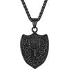 Supcare Collana Uomo in Acciaio Inossidabile, Ciondolo Uomo Argento/Nero di Rune Vichinghe con Artiglio di Cervo/Orso/Testa di Lupo/Croce, Collana Ragazzo Vichingo per Compleanno, Idee Regalo.