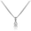 MIORE Collana Donna con Pendente di Diamante in Oro Bianco Massiccio 375 da 9K con Catenina in Argento Sterling 925 Lunga 45cm- Collana con Pendente in Diamante 0.15ct con Custodia Portagioie