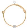 Purelei® Aloha Braccialetto con Nodo - Braccialetto in tessuto regolabile beige con ciondolo a forma di simbolo - Acciaio inossidabile placcato oro - Oro/Argento/Oro rosa - max. 12 cm, Eine Grösse