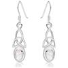 DTPsilver DTP Silver - Orecchini a Gancio in Argento 925 - Nodo Celtico della Trinità - Collezione Celtica - Pietra di Luna