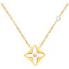 FEITENGU Eleganti orecchini, anelli, collana con motivo floreale, realizzati in argento sterling S925 e pietra onice, Argento sterling