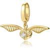FANCIME Harry Potter x FANCIME Collaboration - Golden Snitch Charm, Sterling Silver Charms Necklace Jewellery Gift for Women Girls