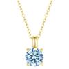 GAVU Collana Punto Luce Donna Collana da Donna con Solitario di Cubic Zirconia Acquamarina Pietra Natale di Marzo Catena Dorata