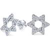 Bling Jewelry Orecchini a lobo con Stella di David in pavé di zirconi cubici religiosi giudaici Hanukkah AAA per Bat Mitzvah per donne e adolescenti in argento sterling .925