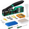 ZoeRax Kit di crimpatura Ethernet RJ45, CAT5, Cat5e, Cat6, RJ45, con tester per cavi, spelafili multiplica, lame, 50 connettori Cat 6 pass-through e stivali antistrappo, verde