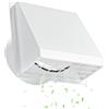 Hon&Guan Griglia di protezione dalle intemperie da 100 mm con valvola di non ritorno integrata, griglia di ventilazione da 100 mm, griglia di scarico dell'aria per collegamento a parete, scarico