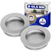 MONTERAL 2 Pezzi Incasso Maniglia per Porta Scorrevole Ø 40,5 mm - Maniglia Scomparsa Realizzato in Lega di Zinco e Alluminio Colore Grigio - Garanzia di 10 Anni