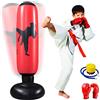 MEYDLL Sacco da Boxe Bambini 160cm Gonfiabile Sacco da Boxe da Terra Adulti Bambini Pungiball Bambini con Pompa Dell'aria e Guanti da Boxe per Kickboxing di Karate, Attrezzature di Allenamento