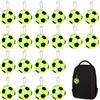 LIQWEI 20 pezzi Riflettore Ciondolo Calcio, Portachiavi di sicurezza Calcio Riflettente Ciondolo con Catena, Ciondolo Luminoso Zaino Scuola per Scuola Abbigliamento Zaino Animali Domestici
