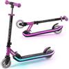 Cariboo Monopattino Bambino 3 anni - Pedana Luminosa - Pieghevole - Manubrio Regolabile - fino a 50 kg - LEDstar Nero