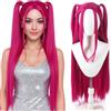 PORSMEER Parrucca Costume Cacciatori di Demoni Mira, parrucche per cosplay, lunghe, lisce, rosa acceso, accessorio per capelli per donne e ragazze (Demon Hunters-Mira)