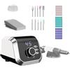 Ysislybin Fresa per Unghie, Fresa per Unghie Professionale da 45000 Giri/Min con 11 Frese per Unghie e 75 Bande Set di Fresa Unghie Professionale con 45 Livelli Regolabili e Display LCD per Casa e Manicure