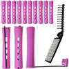 DecorDwell 30 Pezzi Bigodini per Boccoli dei Capelli con Pettine Pieghevole, 8 cm Plastica Bigodino, Bigodini per Capelli Corti, Medi e Lunghi
