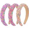 MAOSHYMS 3 Pezzi Cerchietto Caramella,Cerchietto Capelli Donna Splendente, Fascia Capelli Donna, per Ragazza Bballo di Fine Anno, Festa (Colore B)