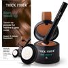 Thick Fiber Polvere per ritocco radici, set correttore per attaccatura dei capelli sottili e diradati, impermeabile e anti-sudore, con pennello (castano dorato medio)