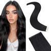 Silk-co Invisibile Extension Capelli Veri Biadesivo, Extension Biadesive Capelli Veri 10pz 20g, 25cm Estensioni di Capelli Umani Adesive, 01 Nero Scuro