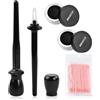 Ziyonix 5 Stencil per Eyeliners, Strumento Eye-liner in Silicone, Riutilizzabile, Set di Eyeliner Durata con 2 Bottiglie di Eyeliner Nero e 50 Tamponi di Cotone Nano per Trucco Occhi e Principianti